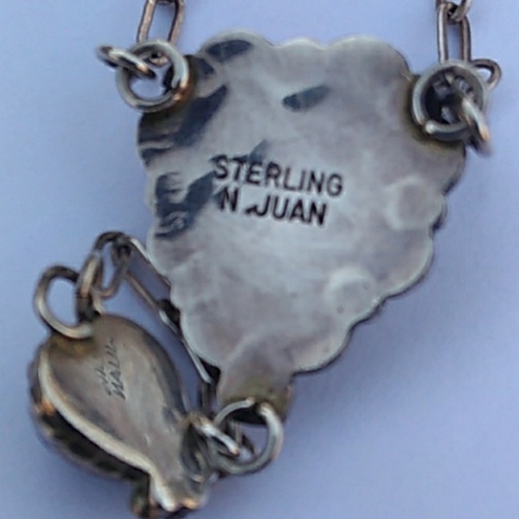 Artisan 925 Silver Lapis Lazuli Gemstone Heart Necklace - Picture 7 of 7